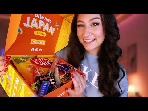 ASMR Trying Japanese Snacks & Candy 😍 Unboxing, Eating & Whispering