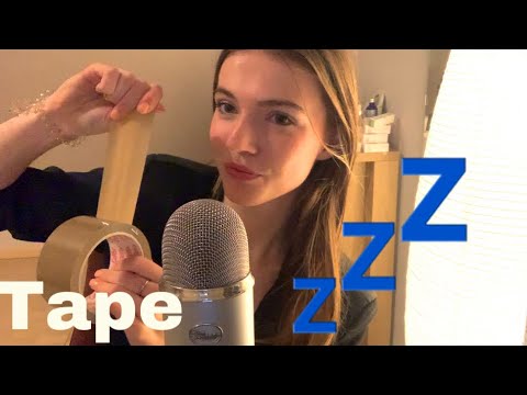 ASMR with tape (sticky, poppy and crincly)