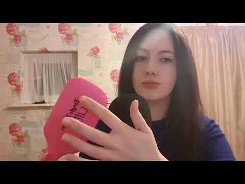 ASMR by Emma Tapping Finger Fluttering Mouth Sounds Brushing using beautiful notebooks