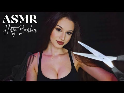 ASMR | Flirty Barber 💈✂️(roleplay, hair cutting, styling, whispers)