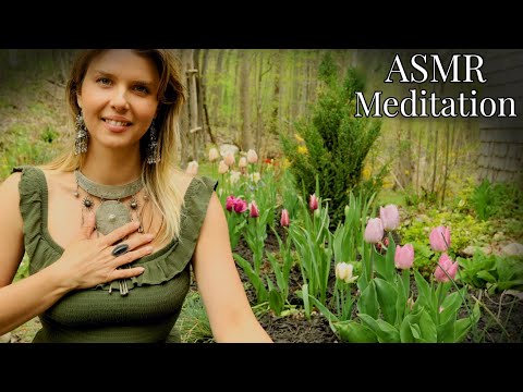 "Spring Garden Meditation" ASMR REIKI Soft Spoken Guided Meditation in my Cottage Garden (10 Mins)