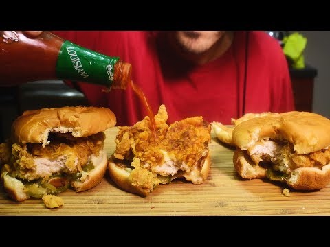 ASMR KFC Fried Chicken Sandwiches ( Crunchy Eating Sounds ) No Talking | Nomnomsammieboy