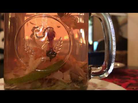 ASMR coffee shop rose tea leaves love coloured glasses very relaxing