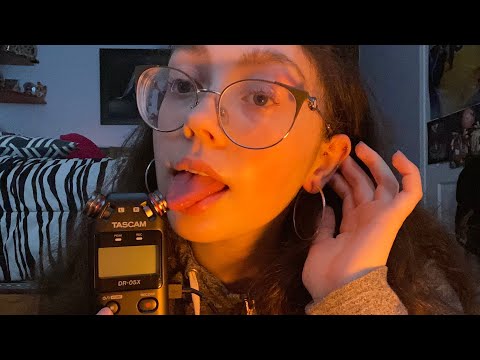 ASMR tascam mic licking and tapping (fuzzy mic licking) (wet mouth sounds)