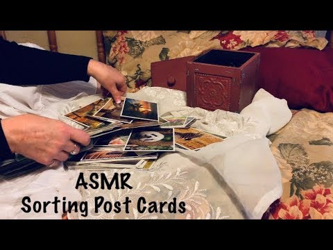ASMR Request/Sorting post cards/Card stock (No talking)