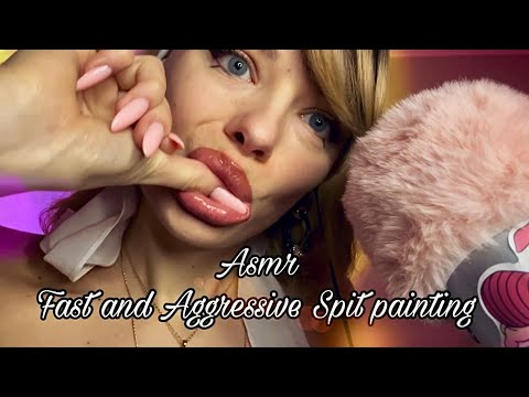 ASMR - fast and aggressive Spit painting / visble spit / no talking /