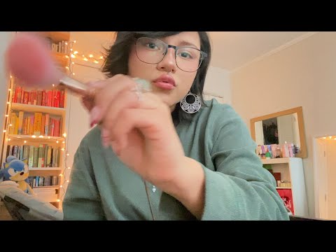 ASMR~ Older Sister Does Your Makeup Fast and Aggressive (Mouth Sounds, Chewing Gum)