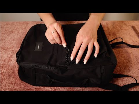 ASMR Backpack Rummaging (inspecting, zipping, scratching)