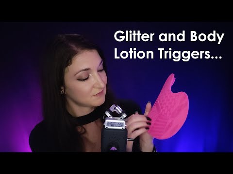 Relaxing ASMR - Whispering, Brushing, Tapping, Glitter and Body Lotion...