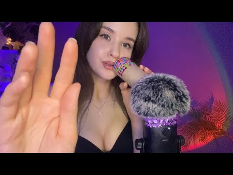 ASMR Mouth sounds through the tube and Hand Movements