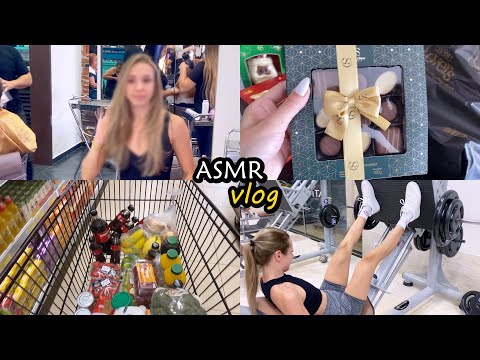 ASMR vlog - Mudei o cabelo, comprinhas, mercado, treino e mais..