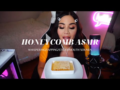 [ASMR] | Eating (TRYING TO EAT) Raw Honeycomb STICKY MOUTH SOUNDS