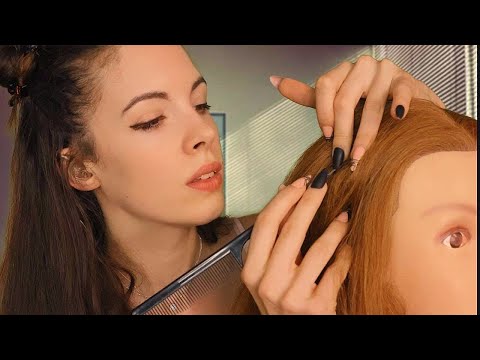 ASMR | Girl In The Back Of Class Plays With Your Hair & Scalp Check