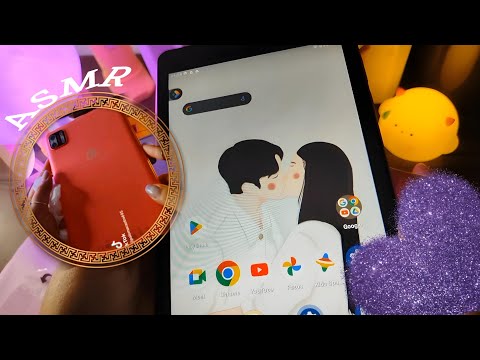 ASMR PERSONALIZANDO MEU TABLET NOVO ✨ (UNBOXING) - TAPPING - SUSSURROS 😴