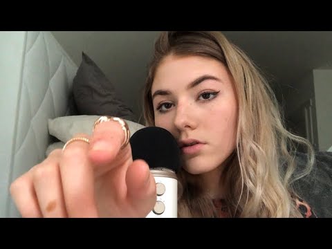 ASMR- Whispering and tracing Trigger Words [Up Close, mouth sounds] (ASMR GERMAN/DEUTSCH)