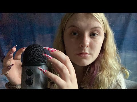 ASMR│mic scratching and tapping with fake nails 🎤