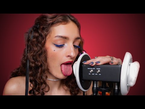ASMR - EAR LICKING & EATING Sounds with Eye Contact for Sleep and Relaxation