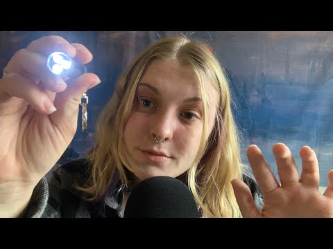 ASMR│ light tracing + inaudible whispering with some hand movements 🔦 👋🏻