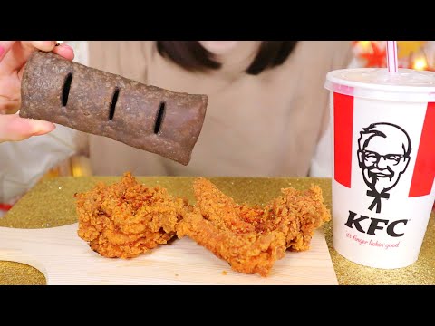 【ASMR/囁き】KFCのゆず七味チキン＆チョコパイを食べる音🍗 Eating Yuzu Shichimi chickens & chocolate pie of KFC