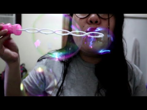 ASMR BLOWING BUBBLES AND BUBBLE GUM CHEWING