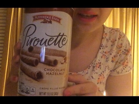 ASMR Eating Requested, Chocolate Hazelnut Wafers with Milk and Fruit!