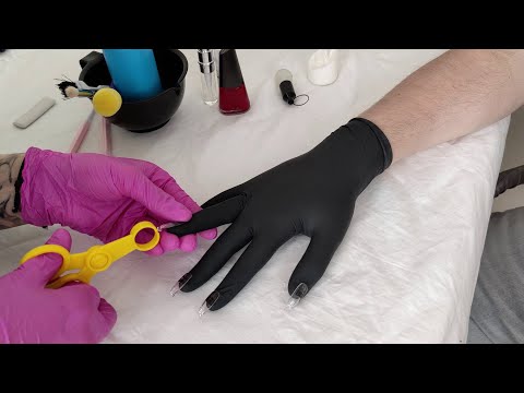 ASMR Fake Red Nails For Male *Nail Salon RolePlay*