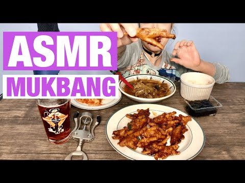 ASMR MUKBANG Spicy Beef & Vegetable Soup with Chicken Feet (eating sounds) No Talking/Light Music