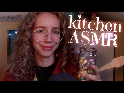ASMR with triggers I found in my kitchen 🍬🧅 (glass sounds, brushes, crinkling...)
