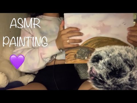 ASMR Show and Tell , Hang Out With Me 💜 Painting , Tapping , Whispering