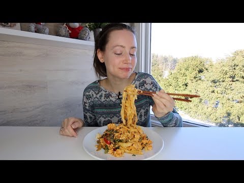 ASMR Whisper Eating Sounds | Pasta & Vegetable Tofu