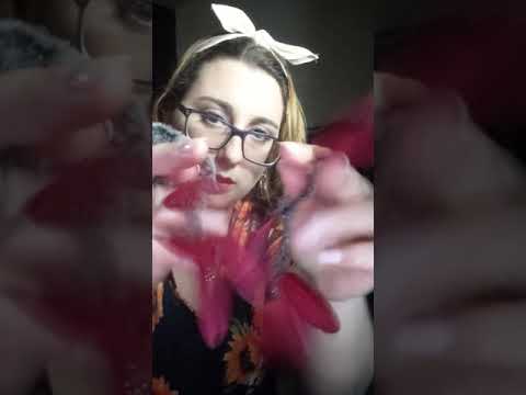 Rattling Feathered Earrings in Your Face #shorts #short ASMR