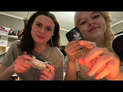 Casual ASMR, tapping, scratching, whispering, mouth sounds