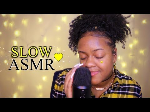 ASMR | Slow Mouth Sounds + Close Soft Whispers ♡ (+ more slow triggers...)