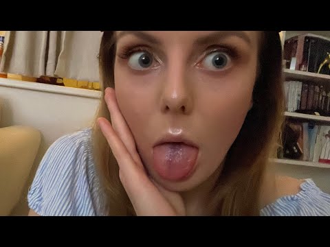 💙💛Asmr lens licking | kissing|gum chewing| wet licking | mouth sounds |close up personal attention