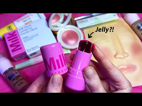 ASMR Trying Viral Makeup Products (Whispered Swatching)