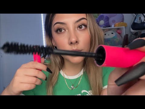ASMR fast and aggressive makeup application 💚 ~Lofi, roleplay, FAST & AGGRESSIVE~ | Whispered