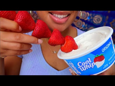 ASMR | Cool Whip & Strawberries 🍓