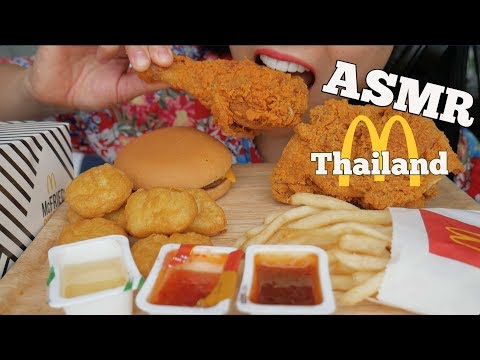 ASMR McDonalds *Thailand (Spicy Fried Chicken + Chicken Nuggets) EATING SOUNDS NO TALKING | SAS-ASMR