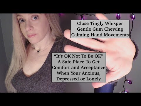 ASMR Gum Chewing Comforting Your Anxiety & Depression | Calming Hand Movements |Close Tingly Whisper