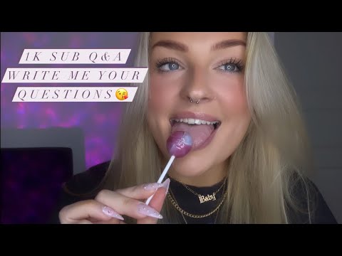 Lollipop eating mouth sounds ASMR- write your questions for me 😘