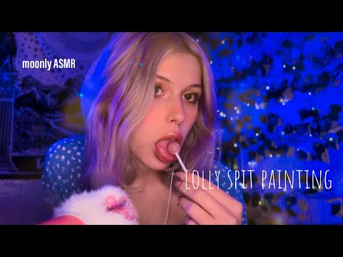 asmr(cc)-lolly spit painting🤍