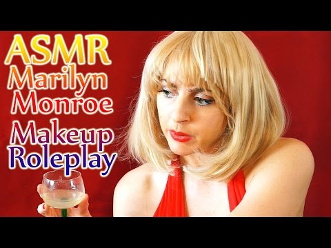 ♥ ASMR Marilyn Monroe Role Play Makeup & Hair Brushing, Soft Spoken Binaural Sound ♥