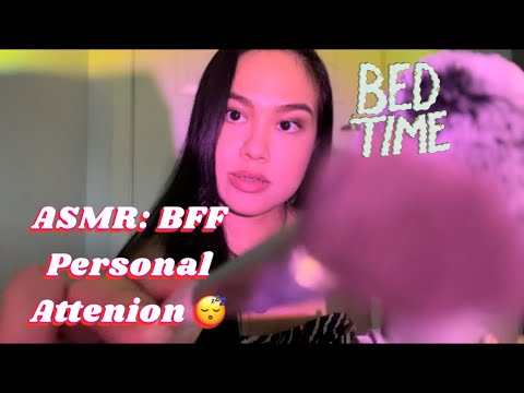 ASMR: Best Friend Helps U Fall Asleep with Personal Attention | Gum Chewing | Whispering Roleplay 😴