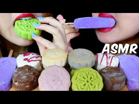 ASMR MOONCAKES + CRUNCHY ICE CREAM BARS 리얼사운드 먹방 | Kim&Liz ASMR
