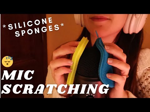 ASMR - Intense MIC SCRATCHING, RUBBING with SILICONE SPONGES (Scratching sponge against mic)