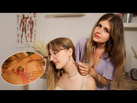 ASMR Acupressure Back & Neck MASSAGE - Cupping Therapy for Deep Sleep [Real Person Roleplay]