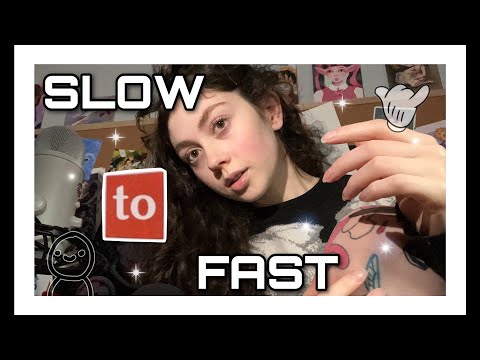 Chill ASMR ✌️ Slow ➡️ Fast Triggers with Whispers ( spit painting, mic swirling, typing, tattoos + )