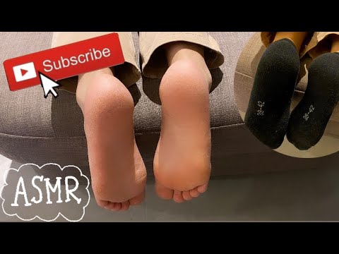 ASMR⚡️Gentle feet touching with and without socks! (LOFI)