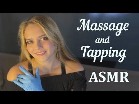 ASMR Relaxing Body Tapping And Massage With Oil In Latex Gloves. Hair Brushing And Hair care.