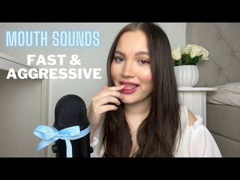 ASMR Fast & Aggressive 🫦 Mouth sounds. Intense, spit painting & many different mouth triggers)